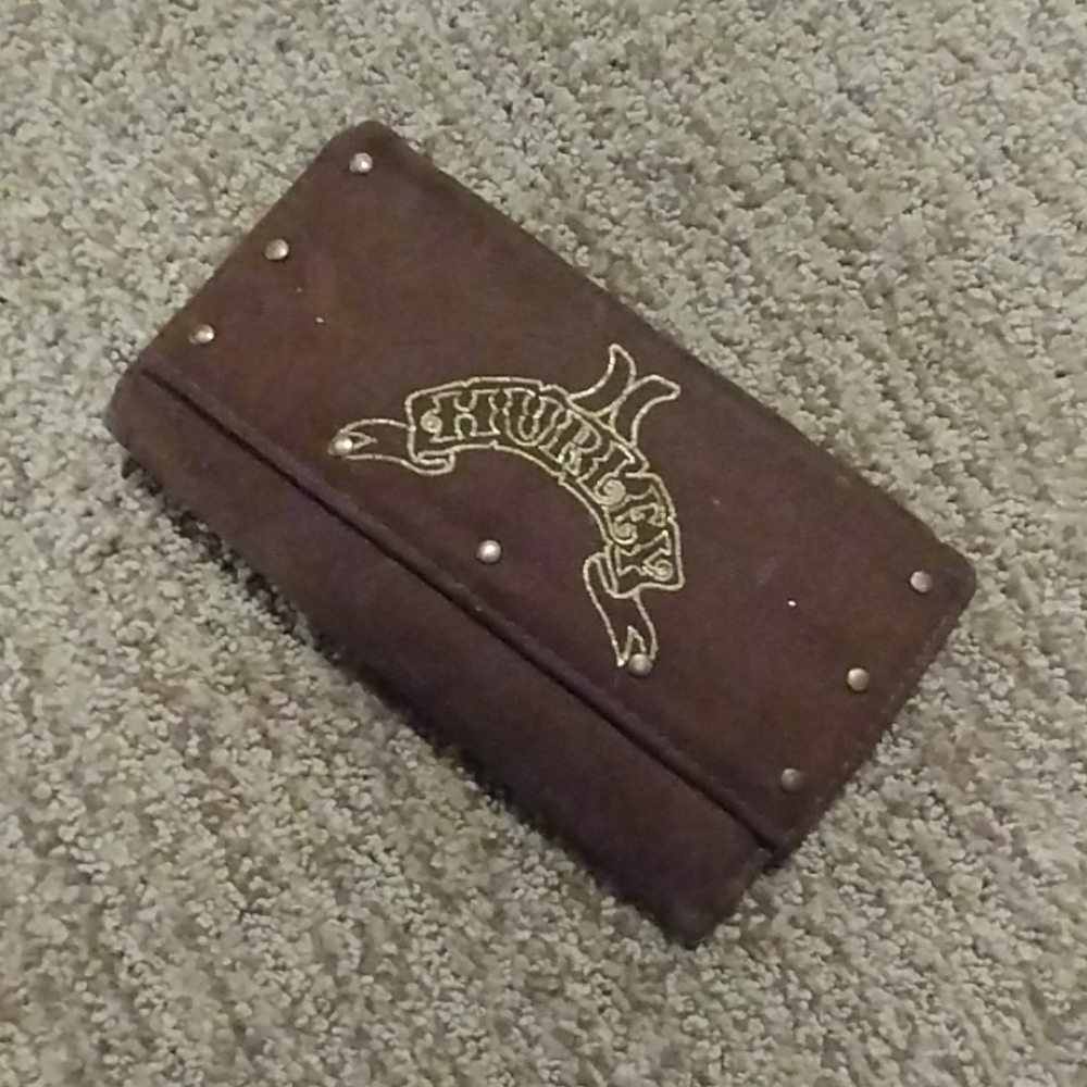 Hurley Brown suede wallet